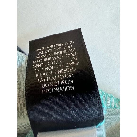 Torrid Aqua Blue Feather Print Faux Wrap V-Neck Front Round Back Dress Sz 2X - Picture 10 of 11